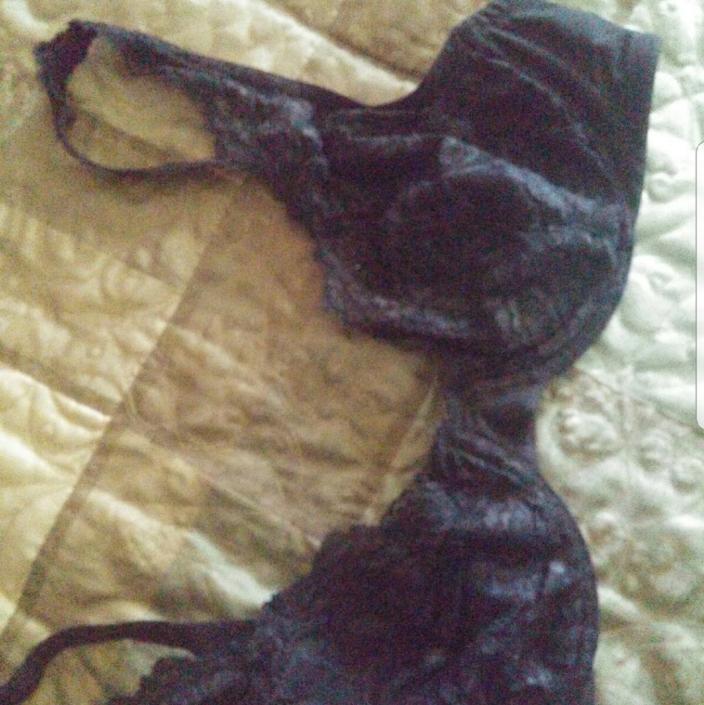 Felina black lace unlined bra